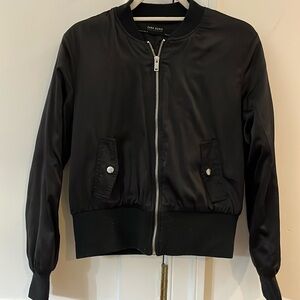 Zara basic lightweight satin bomber jacket